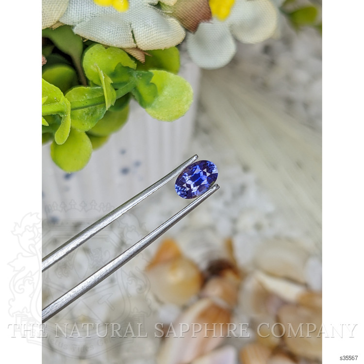 0.87 Ct. Purplish Blue Sapphire from Ceylon (Sri Lanka)