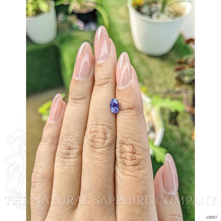 0.87 Ct. Purplish Blue Sapphire from Ceylon (Sri Lanka)