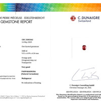 3.02 Ct. Padparadscha Sapphire from Madagascar Scan Report