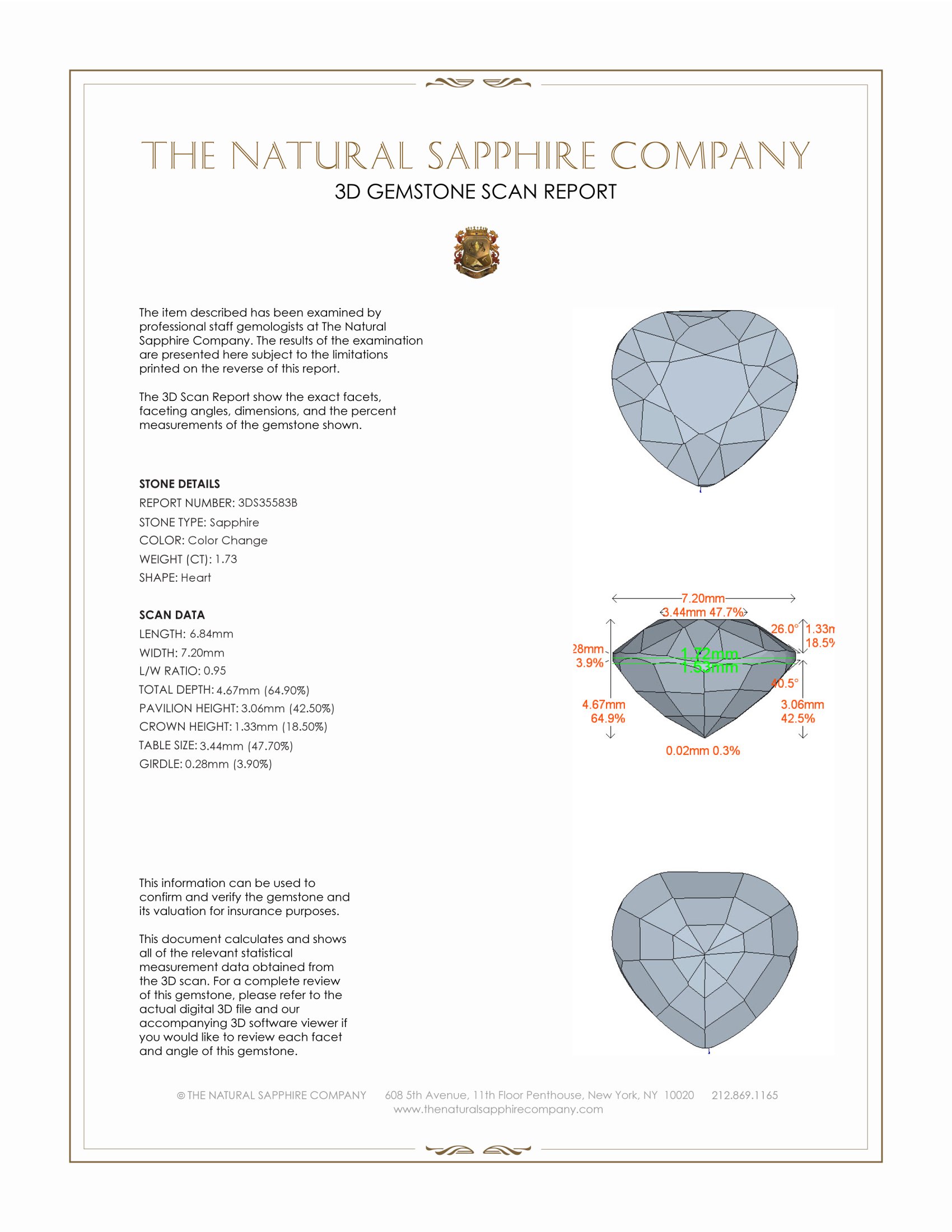 1.73 Ct. Color Change Sapphire from Ceylon (Sri Lanka)