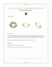 0.90 Ct. Peach Sapphire from Ceylon (Sri Lanka) Appraisal