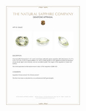 1.07 Ct. Yellowish Green Sapphire from Ceylon (Sri Lanka) Appraisal