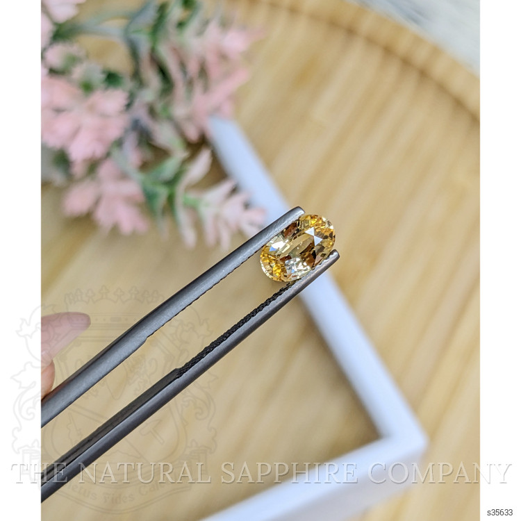 1.25 Ct. Yellowish Orange Sapphire from Ceylon (Sri Lanka)