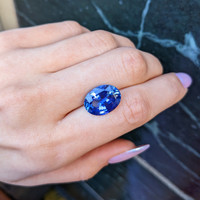 13.84 Ct. Blue Sapphire from Ceylon (Sri Lanka) Life Style