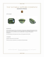 5.06 Ct. Green Sapphire from Madagascar Appraisal