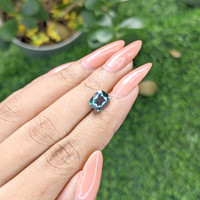 3.04 Ct. Greenish Blue Sapphire from Madagascar Life Style