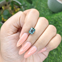 3.04 Ct. Greenish Blue Sapphire from Madagascar Life Style