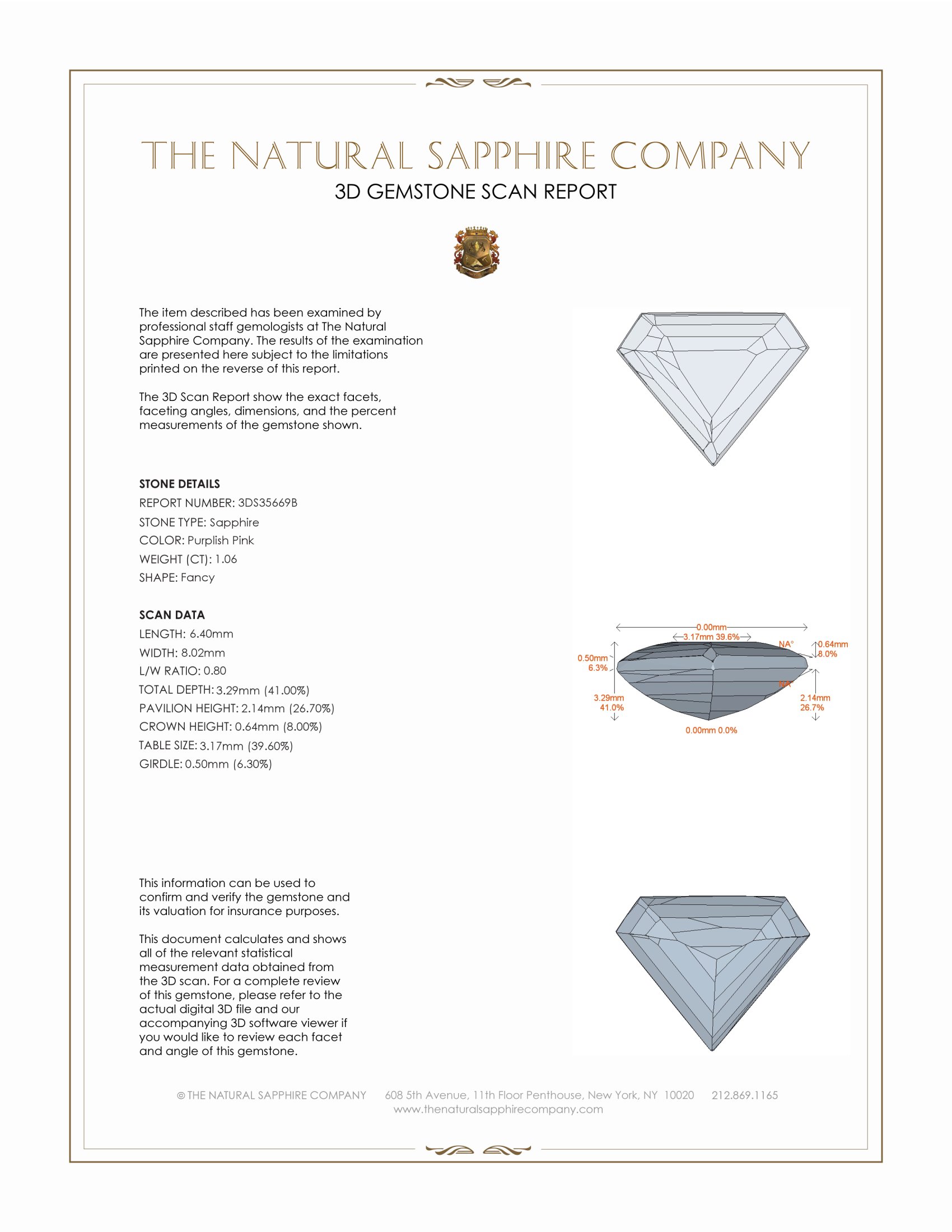 1.06 Ct. Purplish Pink Sapphire from Madagascar