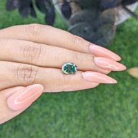 2.52 Ct. Bluish Green Sapphire from Madagascar Life Style