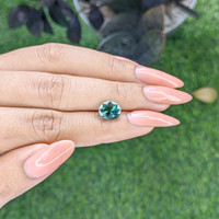 3.01 Ct. Greenish Blue Sapphire from Madagascar Life Style