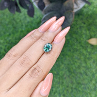 3.01 Ct. Greenish Blue Sapphire from Madagascar Life Style