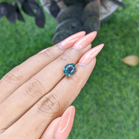 3.50 Ct. Greenish Blue Sapphire from Madagascar Life Style