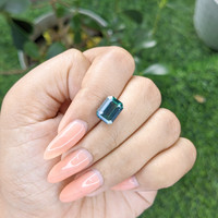 5.05 Ct. Bluish Green Sapphire from Madagascar Life Style