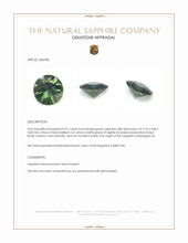 0.67 Ct. Green Sapphire from Madagascar Appraisal