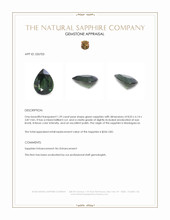 1.39 Ct. Green Sapphire from Madagascar Appraisal