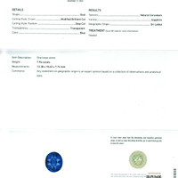7.94 Ct. Blue Sapphire from Ceylon (Sri Lanka) Scan Report