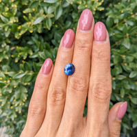 2.96 Ct. Greenish Blue Sapphire from Ceylon (Sri Lanka) Life Style