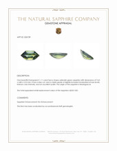 1.11 Ct. Yellowish Green Sapphire from Madagascar Appraisal