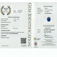 5.15 Ct. Blue Sapphire from Ceylon (Sri Lanka) Scan Report