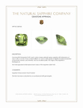 0.89 Ct. Yellowish Green Sapphire from Madagascar Appraisal