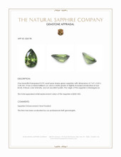 0.92 Ct. Green Sapphire from Madagascar Appraisal