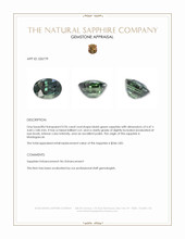 0.96 Ct. Bluish Green Sapphire from Madagascar Appraisal