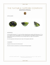 1.10 Ct. Yellowish Green Sapphire from Madagascar Appraisal