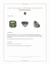 1.13 Ct. Yellowish Green Sapphire from Madagascar Appraisal