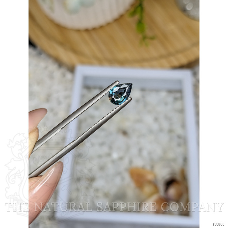 0.75 Ct. Greenish Blue Sapphire from Madagascar