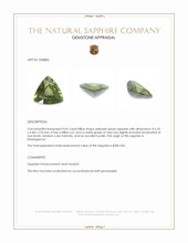 0.81 Ct. Yellowish Green Sapphire from Madagascar Appraisal
