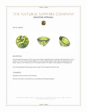 3.02 Ct. Yellowish Green Sapphire from Madagascar Appraisal