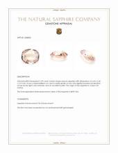 1.09 Ct. Peach Sapphire from Ceylon (Sri Lanka) Appraisal