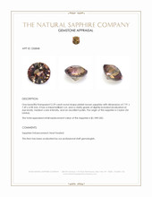 2.29 Ct. Pinkish Brown Sapphire from Ceylon (Sri Lanka) Appraisal