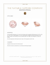 1.29 Ct. Peach Sapphire from Ceylon (Sri Lanka) Appraisal