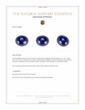 9.68 Ct. Blue Cabochon Sapphire from Ceylon (Sri Lanka) Appraisal