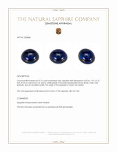 3.73 Ct. Blue Cabochon Sapphire from Ceylon (Sri Lanka) Appraisal
