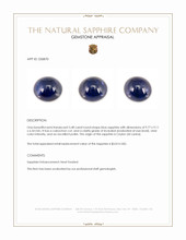 5.48 Ct. Blue Cabochon Sapphire from Ceylon (Sri Lanka) Appraisal
