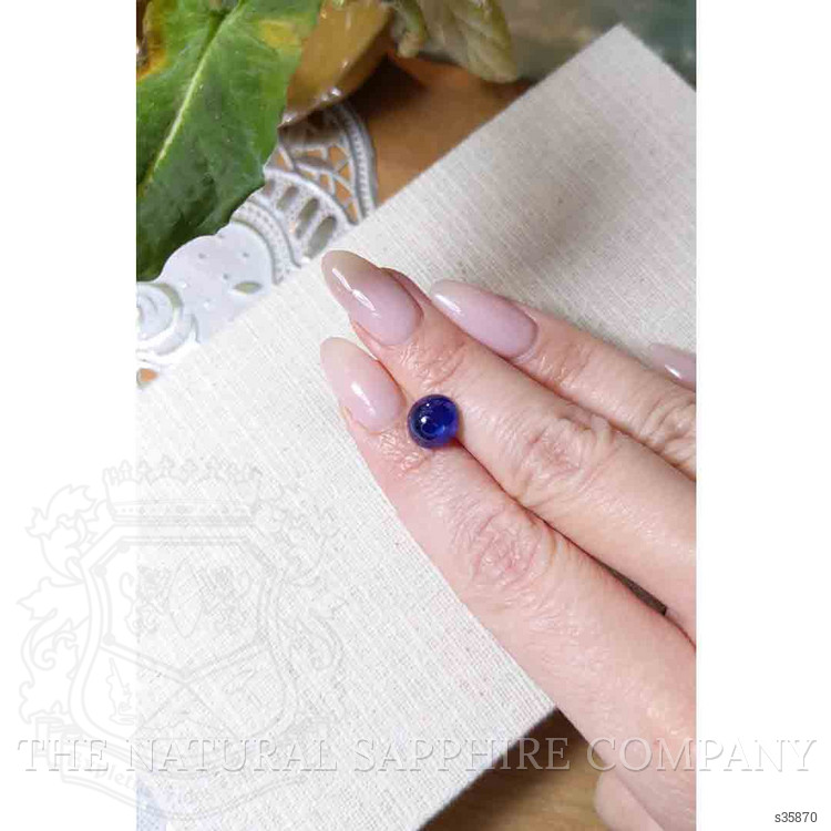 5.48 Ct. Blue Cabochon Sapphire from Ceylon (Sri Lanka)