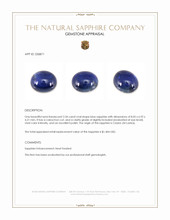 2.34 Ct. Blue Cabochon Sapphire from Ceylon (Sri Lanka) Appraisal