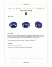 2.34 Ct. Blue Cabochon Sapphire from Ceylon (Sri Lanka) Appraisal