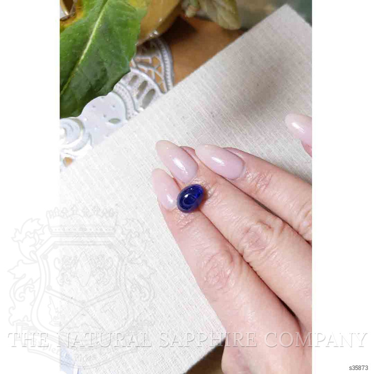 7.30 Ct. Blue Cabochon Sapphire from Ceylon (Sri Lanka)