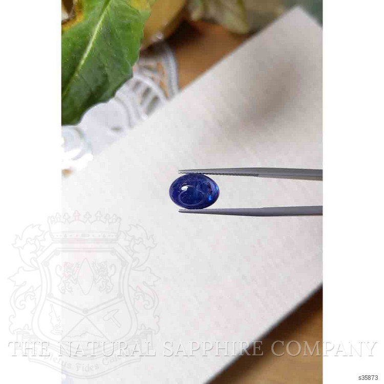 7.30 Ct. Blue Cabochon Sapphire from Ceylon (Sri Lanka)