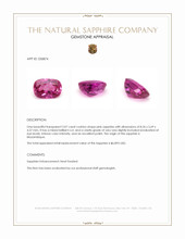 2.07 Ct. Pink Sapphire from Mozambique Appraisal