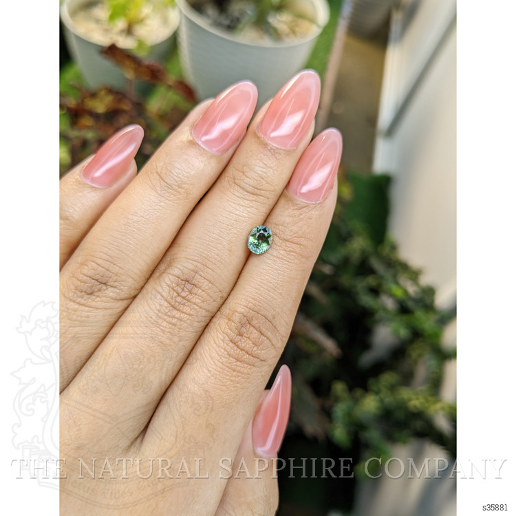 0.91 Ct. Bluish Green Sapphire from Madagascar