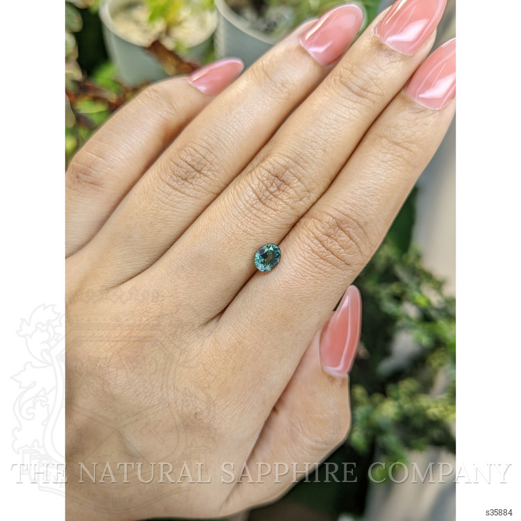 0.91 Ct. Bluish Green Sapphire from Madagascar