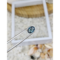 1.00 Ct. Greenish Blue Sapphire from Madagascar Life Style