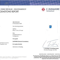 3.07 Ct. Blue Sapphire from Ceylon (Sri Lanka) Scan Report