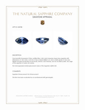 0.84 Ct. Blue Sapphire from Ceylon (Sri Lanka) Appraisal