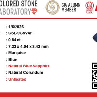 0.84 Ct. Blue Sapphire from Ceylon (Sri Lanka) Scan Report