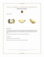 1.64 Ct. Yellow Sapphire from Ceylon (Sri Lanka) Appraisal